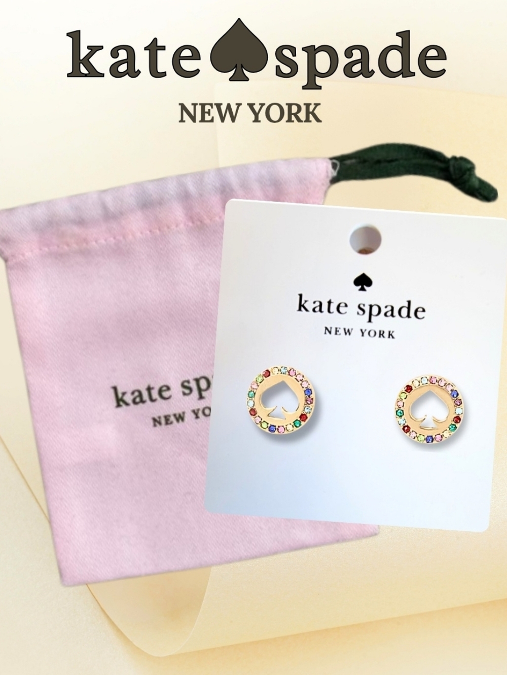 Kate Spade pade Spot The Spade Halo Cutout Earrings with Multicolor Crystals